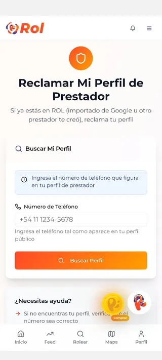 Buscá tu perfil por teléfono - Ingresá el número de teléfono para encontrar tu perfil.